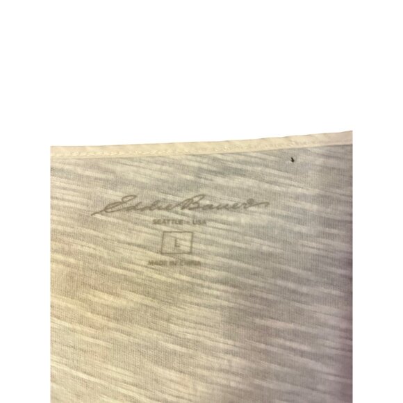 Eddie Bauer Cotton Henley Top Womens L Used Cream Button Trim Long Sleeve - Picture 7 of 14